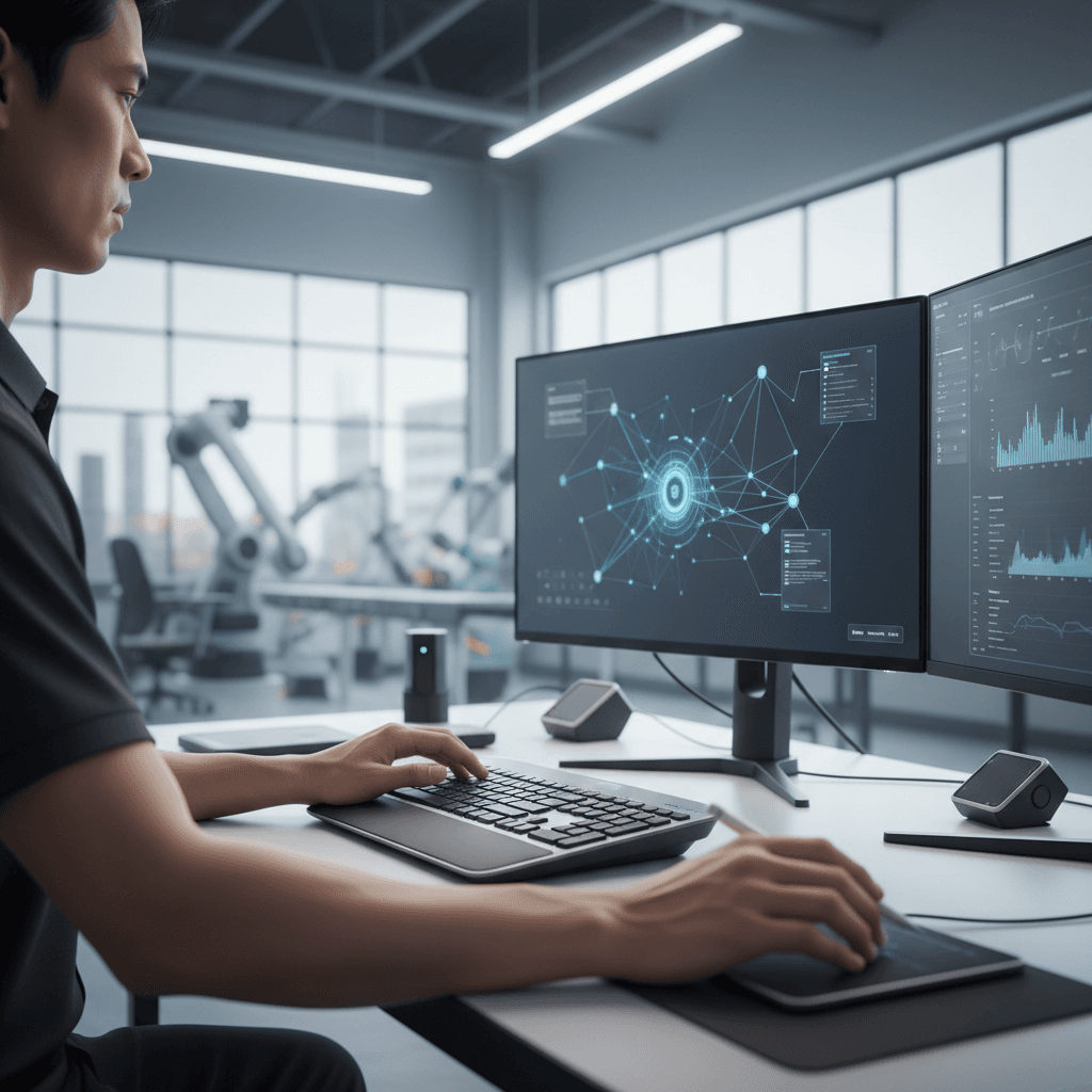 SCADA system design and specification on a blueprint